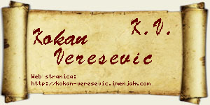 Kokan Verešević vizit kartica